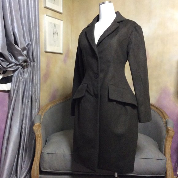 RARE! Rose A Pois NWOT gray structured wool coat, size 42 - Picture 1 of 10